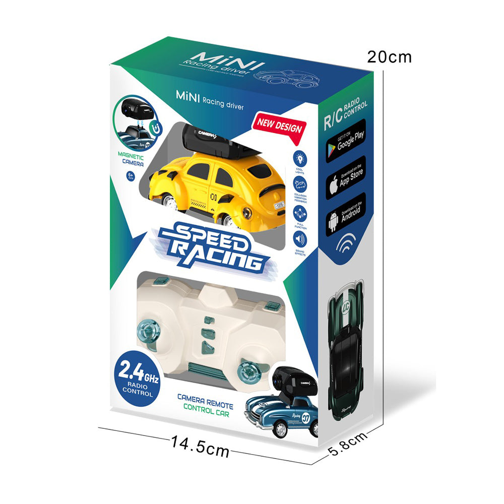 Samochód Mini z Kamerą HD  RC - Model Retro Żólty