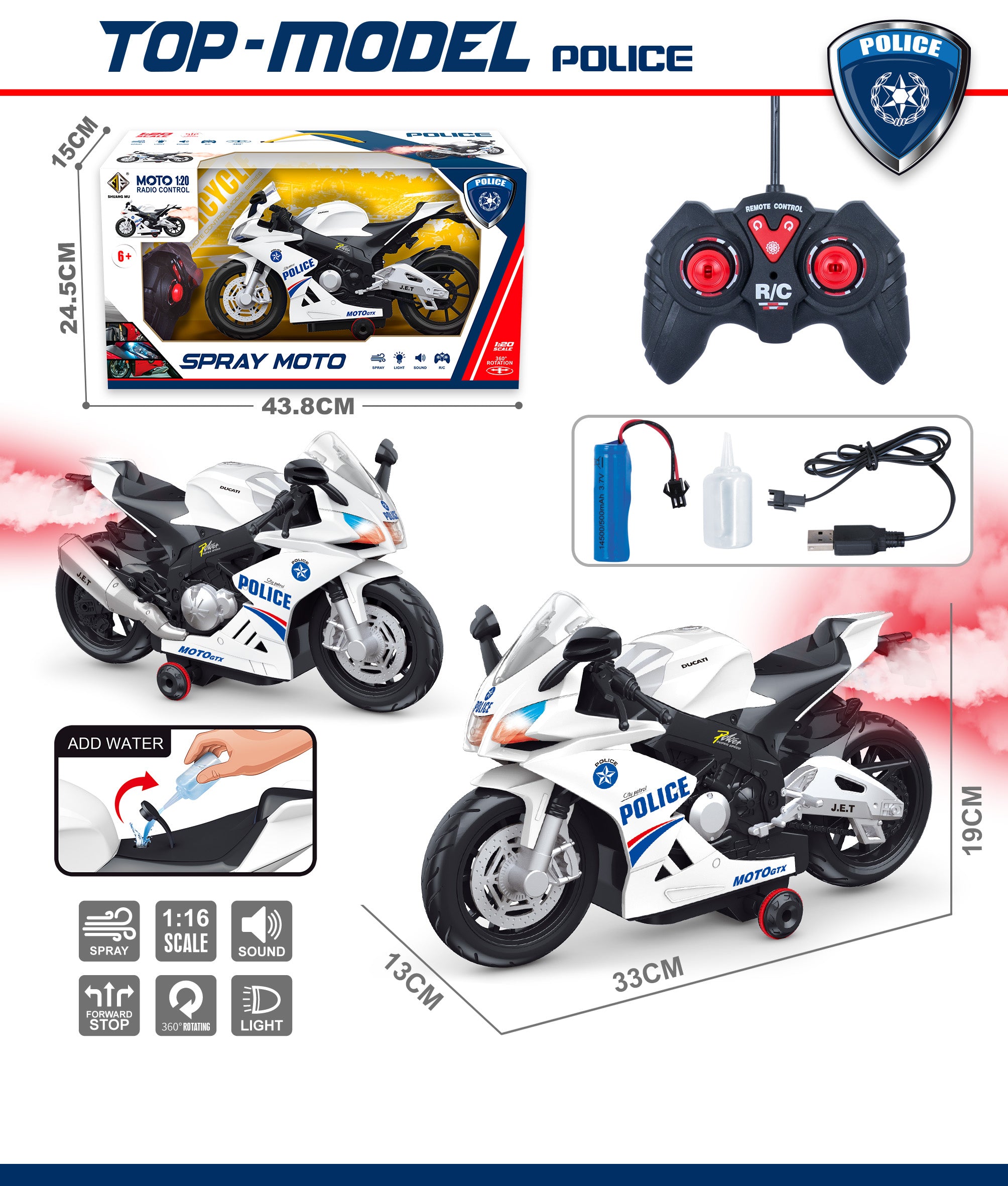 Policyjny motocykl zdalnie sterowany