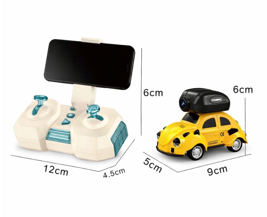 Samochód Mini z Kamerą HD  RC - Model Retro Żólty