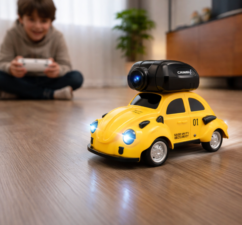 Samochód Mini z Kamerą HD  RC - Model Retro Żólty