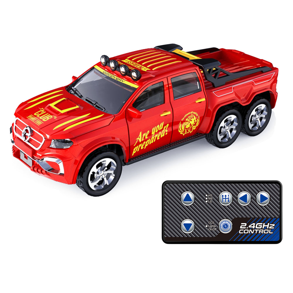 Pickup RC Metalowy Wroomster 1:64 Czerwony 4x4 2.4GHz Mini Zdalnie Sterowany